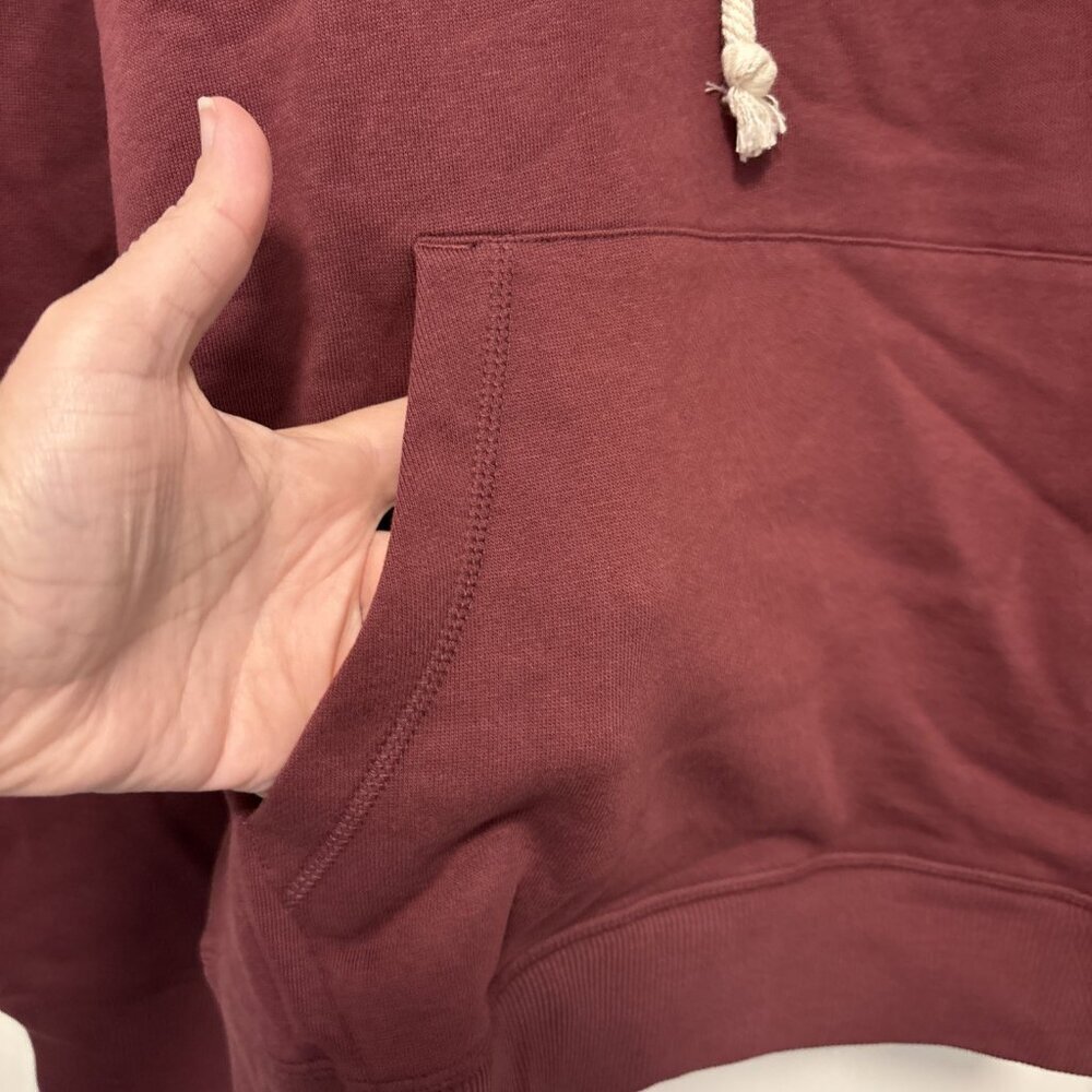 Pact Unisex Raisin One For All Hoodie Size X-Small Maroon Fleece Lined NWT - Picture 2 of 6